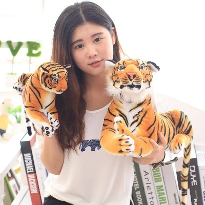 25-50cm Soft Stuffed Plush Baby Toy Realistic Wild Animal Carton Tiger