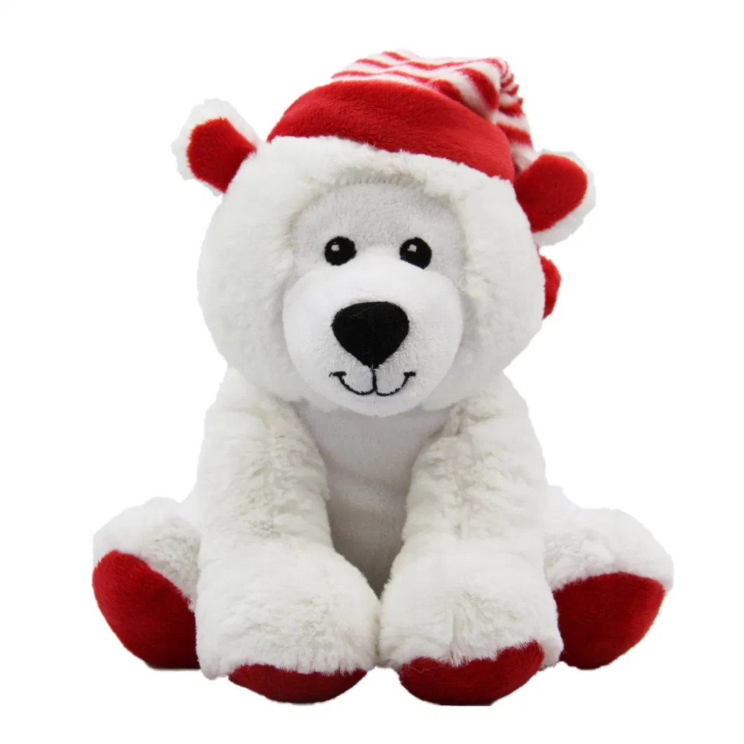 Attractice Plush Polar Bear Present for Christmas Day