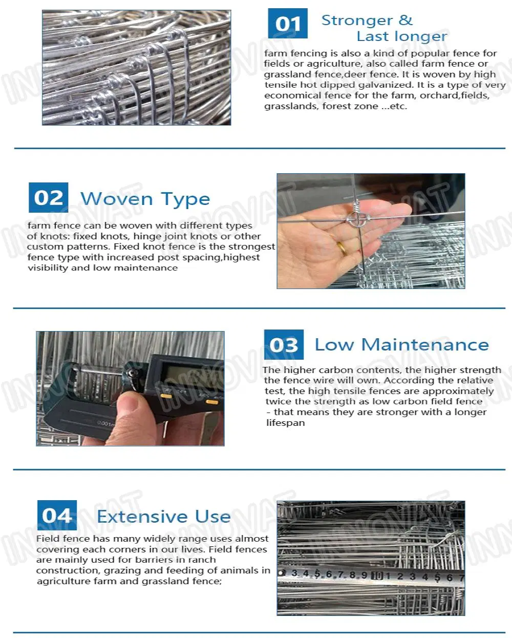 Field Fence Farm Livestock Prevent Hinge Joint Mesh Knot Fence