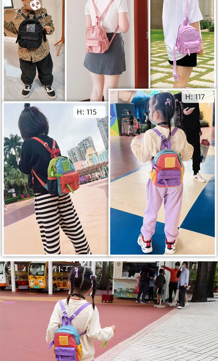 Kids Girls Cute Pink Purple Lightweigtht Student Casual Backpack