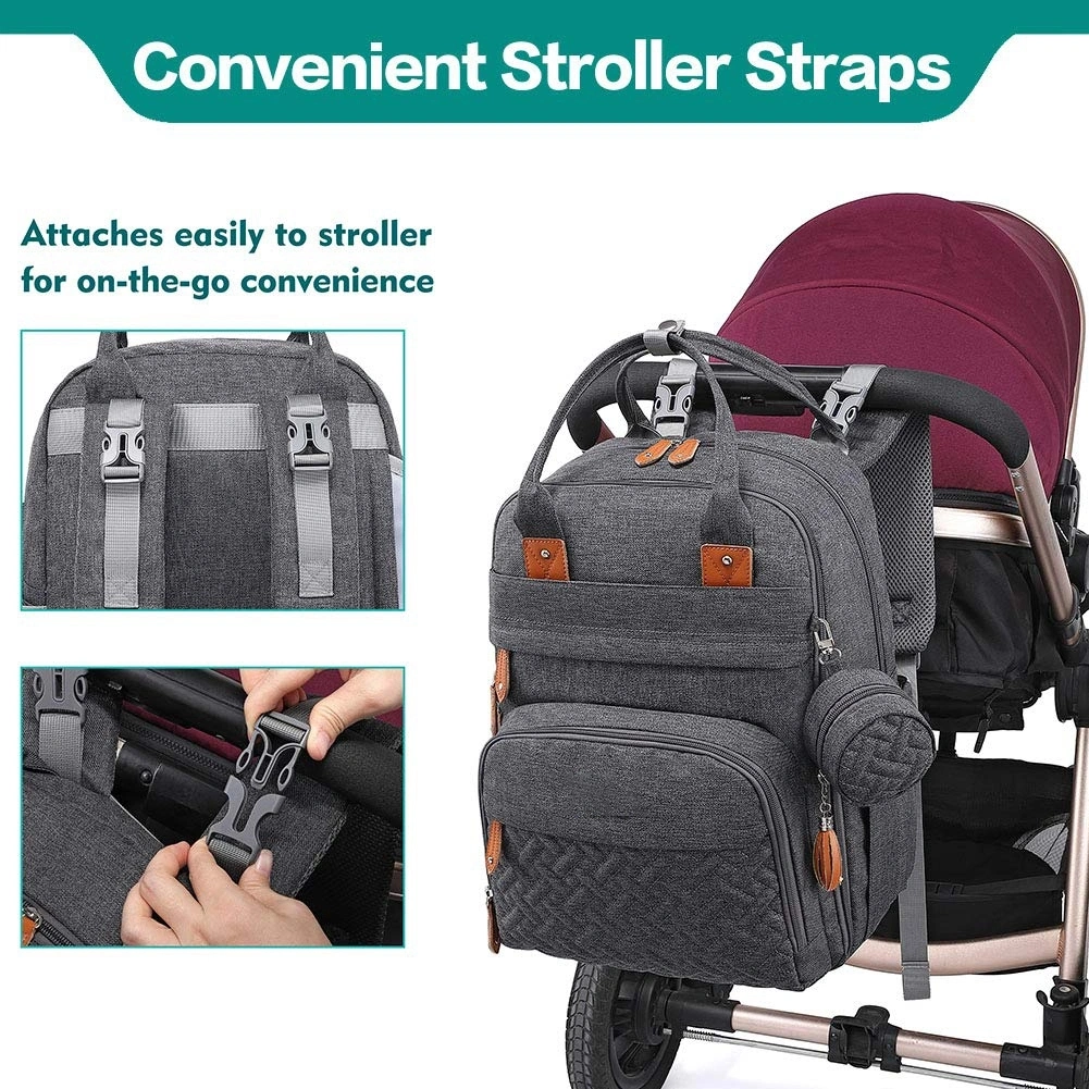 Best Seller Waterproof Nappy Diaper Bag Backpack with Changing Pad Outdoor Baby Stroller Organizer