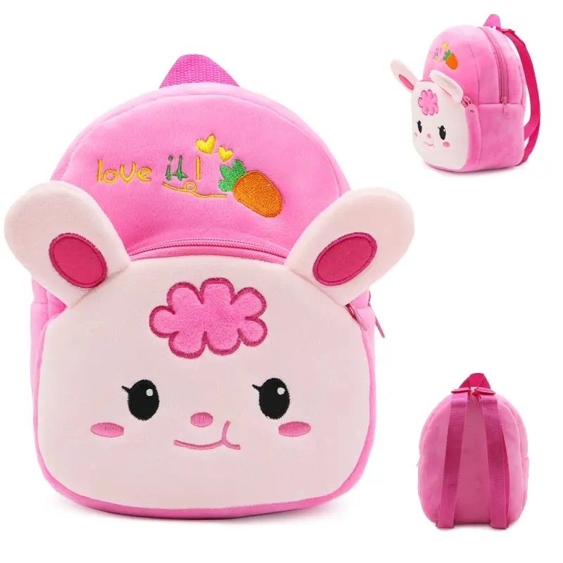 Factory Children Soft Bag Mini Cute Animal Shape Short Plush Backpack for Baby