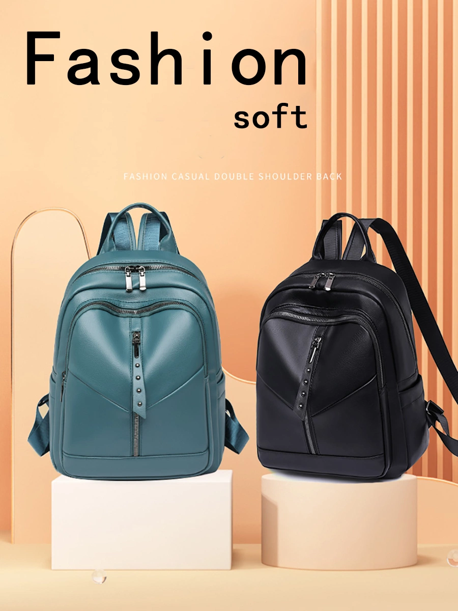 Fashionable New Brand Large Capacity Bookpacks Three-Layer Youth Backpacks Sac High Quality Solid Leather Women&prime;s Backpack