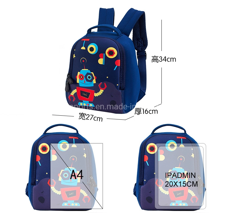 High Quality SBR Material Waterproof Neoprene Kids Backpack Animal Children School Bag Boys Girls Toddlers Daily Backpack Bag