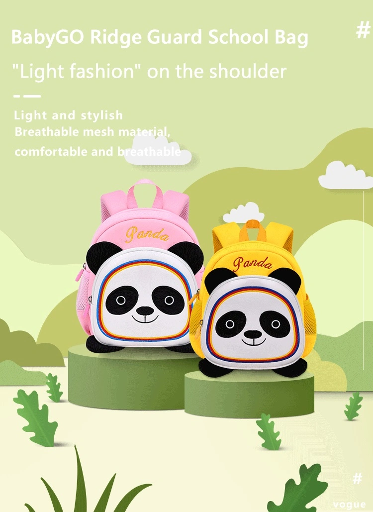 Panda Pattern Toddler Bags Can Costom Logo Kindergarten Backpack for Girls and Boys