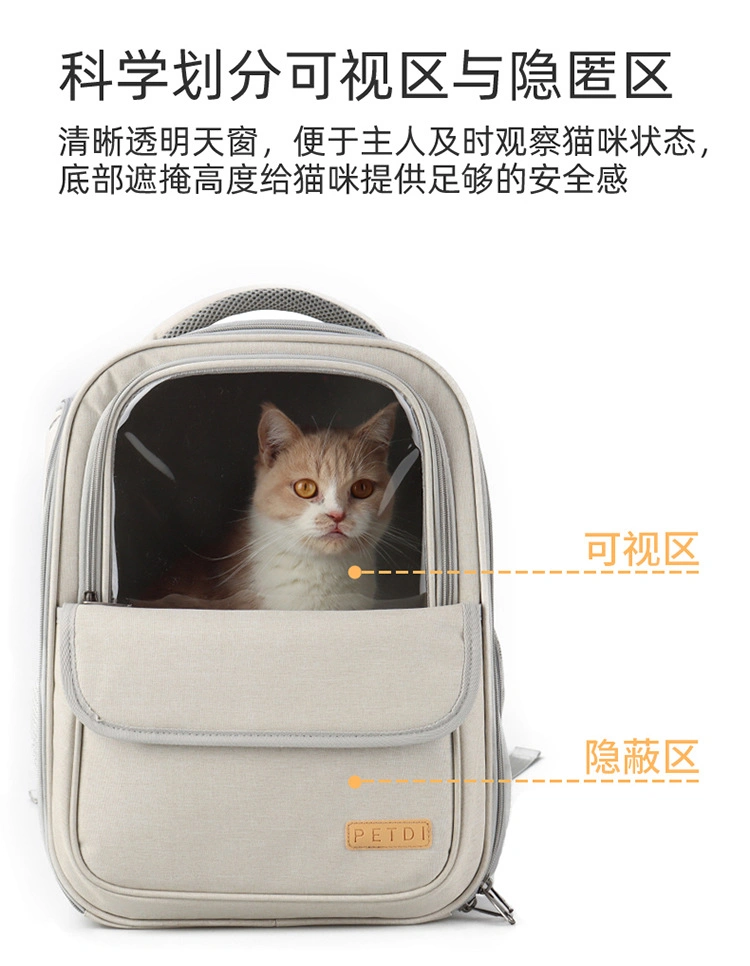 New Cat Bag Summer Breathable Cat Outgoing Portable Backpack Semi Transparent Concealed