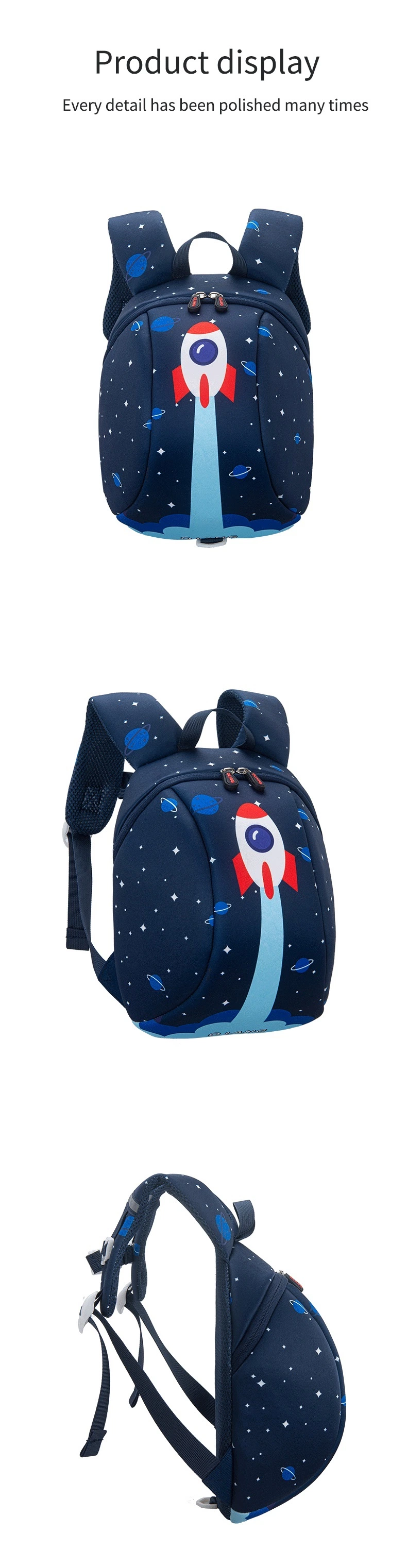 Children&prime; S Anti-Lost Backpack Cute Little Wings Boys and Girls School Bag Kindergarten Backpack