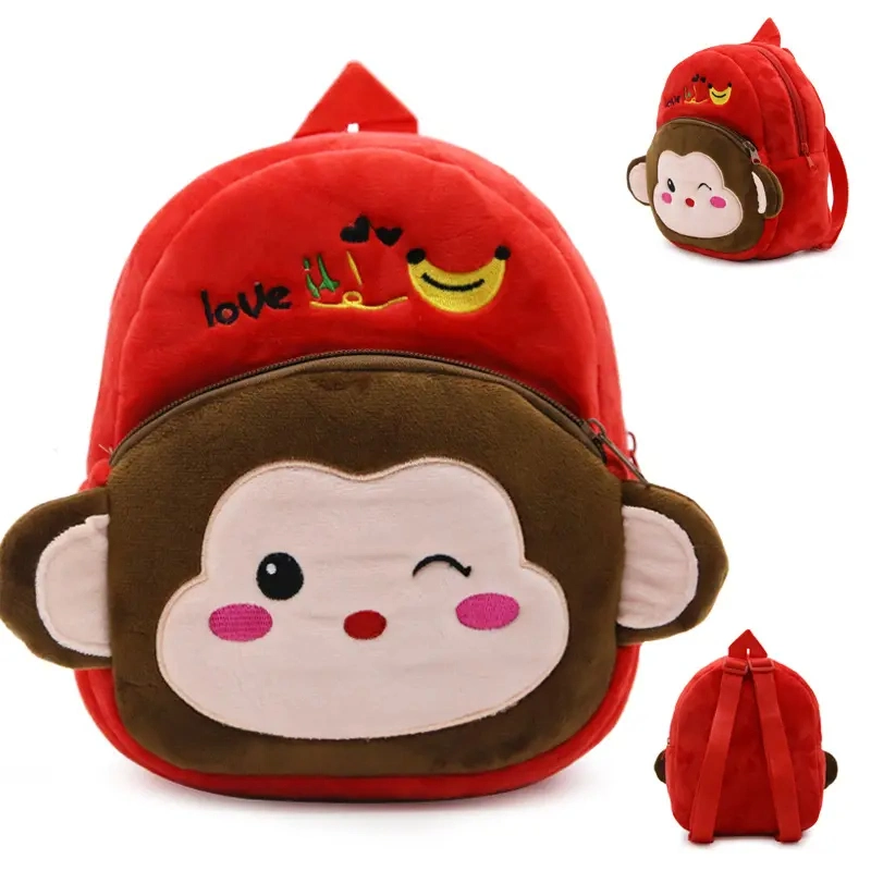 Factory Children Soft Bag Mini Cute Animal Shape Short Plush Backpack for Baby