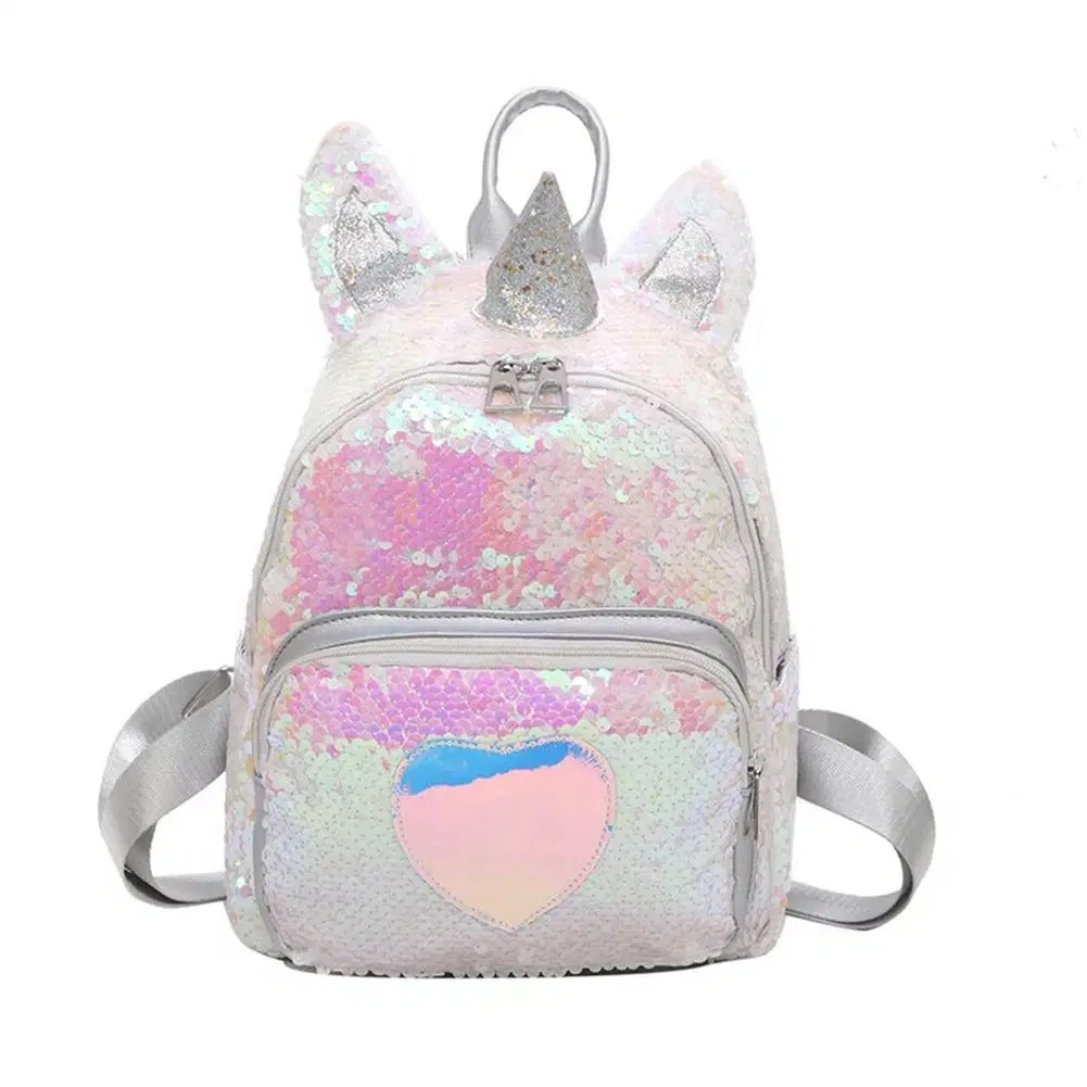 New Arrival Cheap Cute Lightweight Unicorn Bookpacks Backpack for Girls School Kindergarten Sequined Unicorn School Backpack