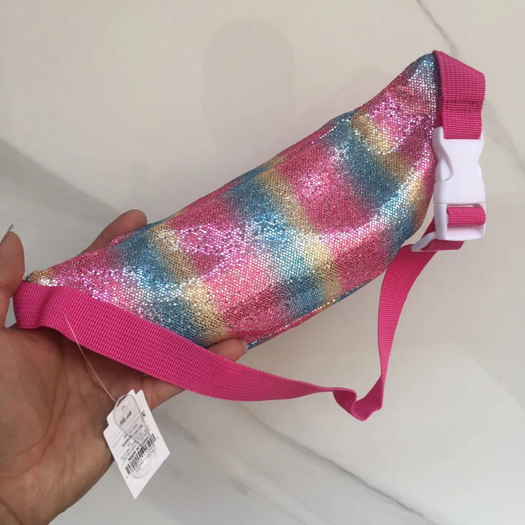 New Small Kids School Backpack Hot Sale Children Shiny Fashion Sequin Waist Bag