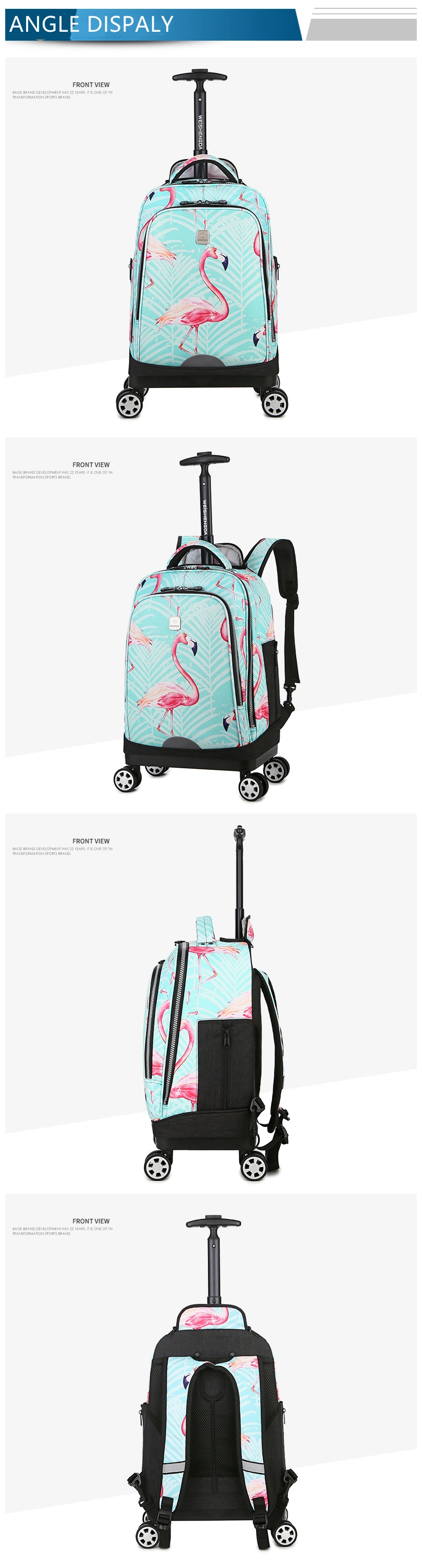 Wholesale Trolley Bags Children Fashion Printing Backpack with Wheels