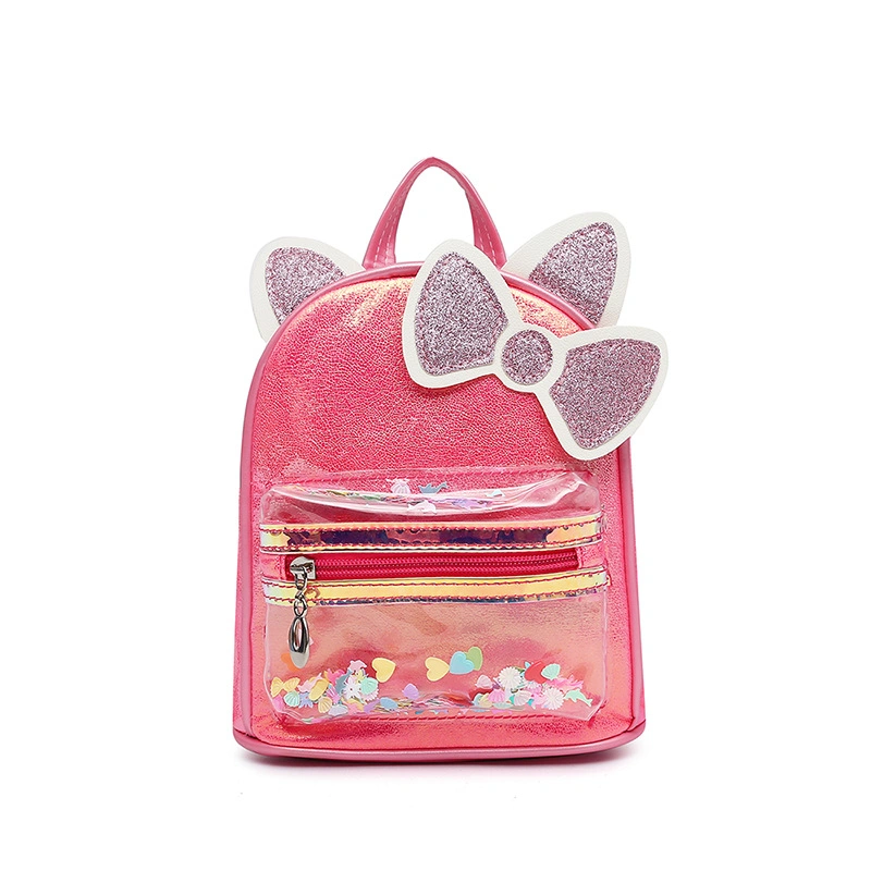 New Children&prime;s Bag Cartoon Bow Cute Cat Ears Small Backpack Trend Dazzling Bag