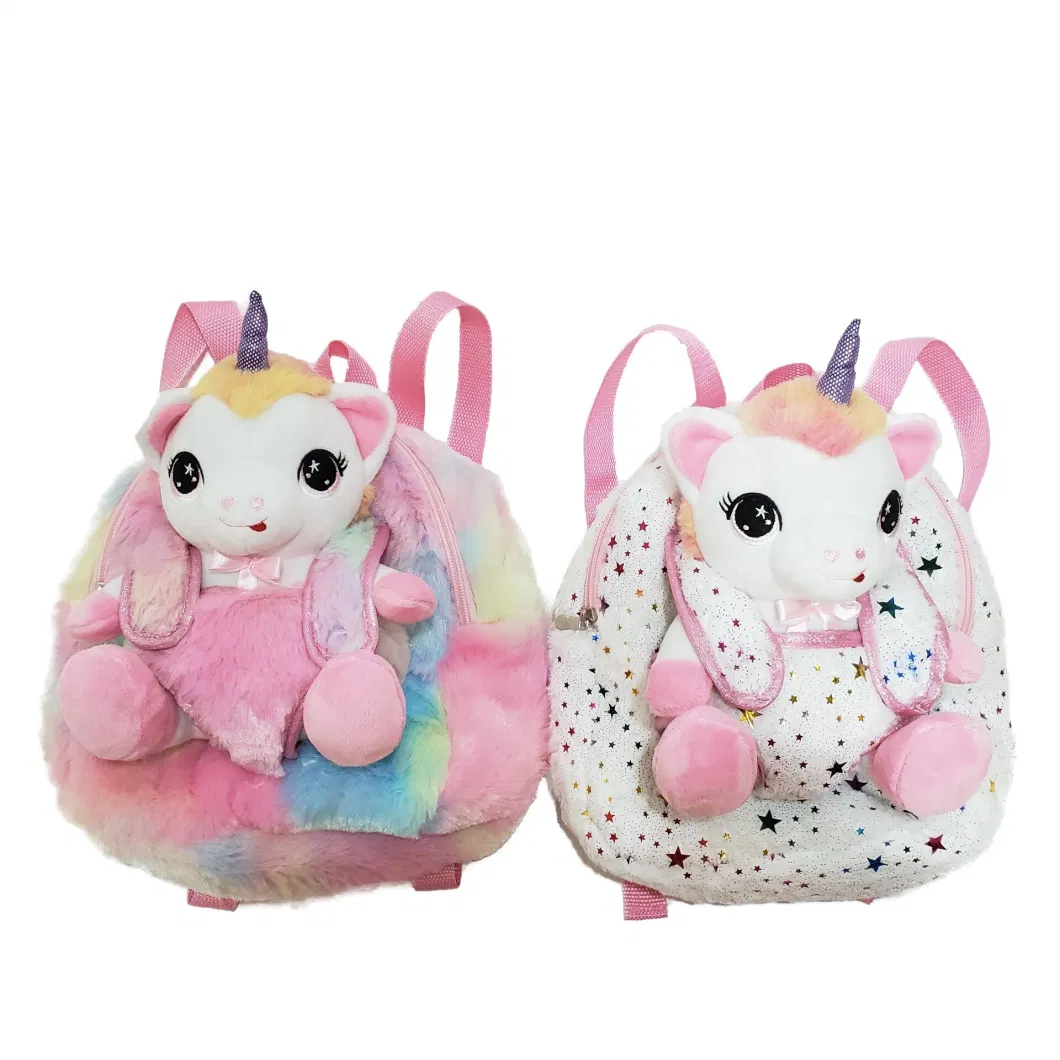 Function Children Gift 2 Asstd Unicorn Backpack Baby Plush Toy