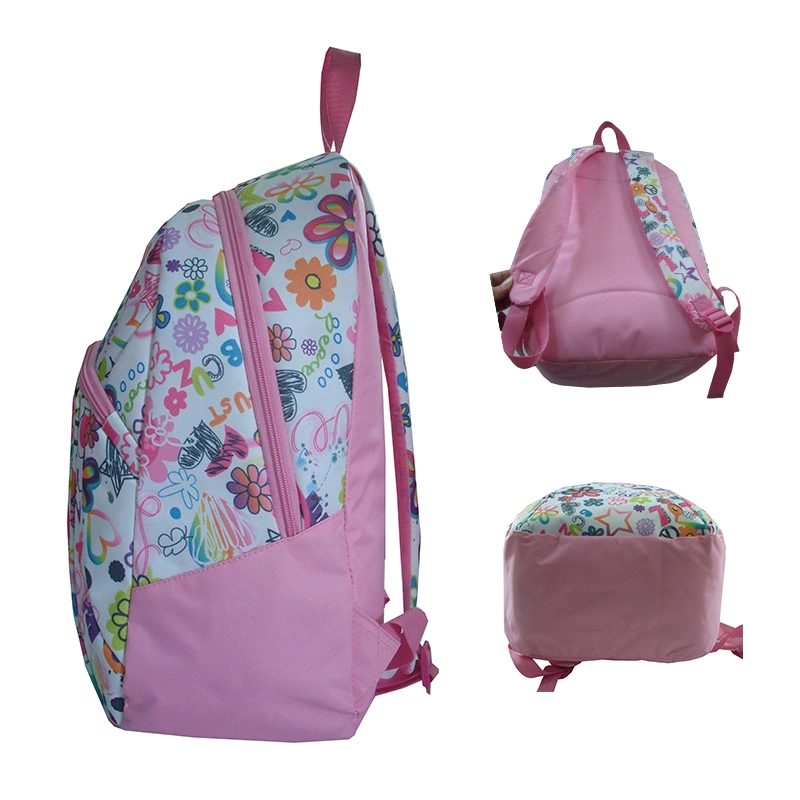 Hot Sell Canvas Vintage Canvas Backpack with Allover Flower Printed