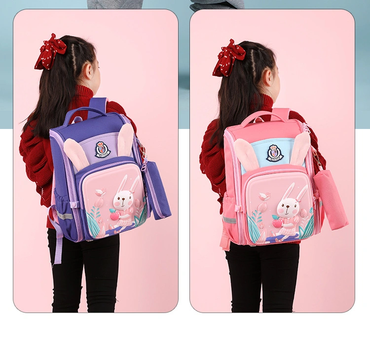 Lightweight Cute Rabbit Print Nylon School Backpack Bags Popular Backpack for Kids