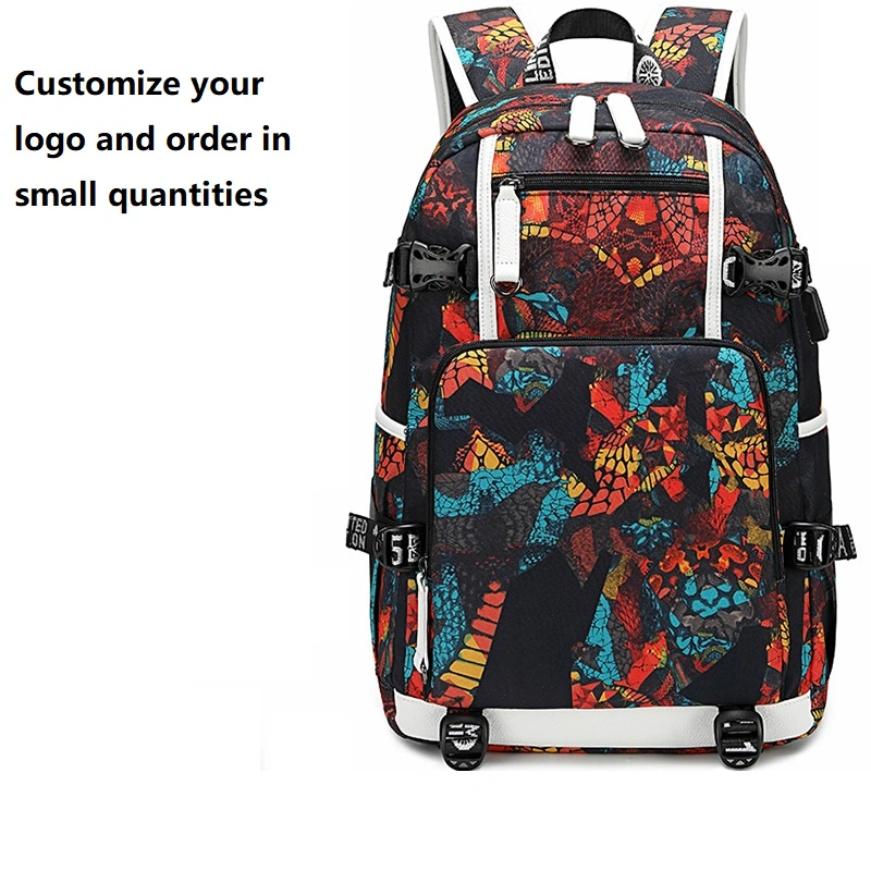 Printed Student Backpack Printed Splashproof Computer Bag Outdoor Street Travel Backpack