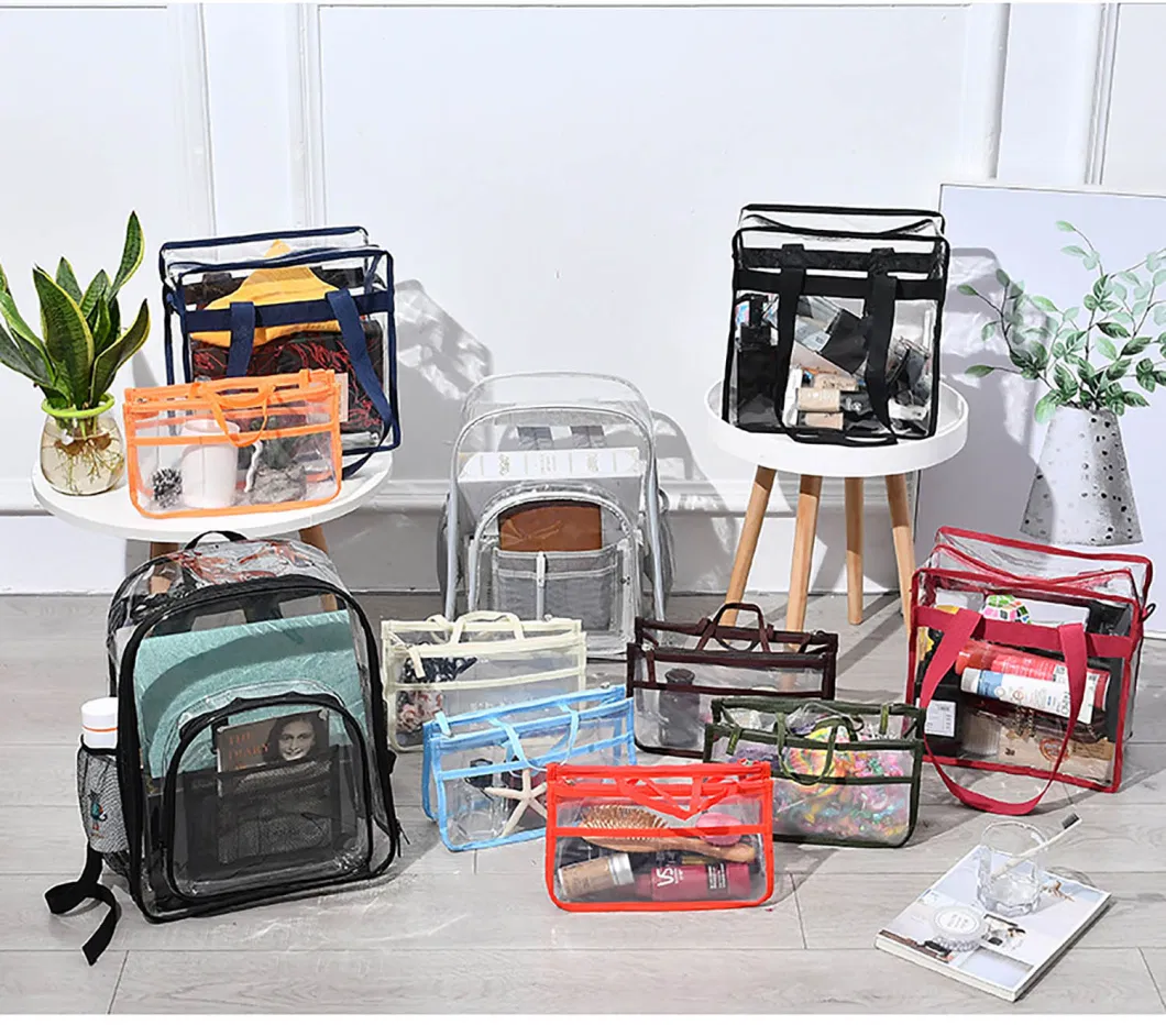 Large Capacity Clear PVC Backpack Waterproof School Transparent Bookbags Children Schoolbag