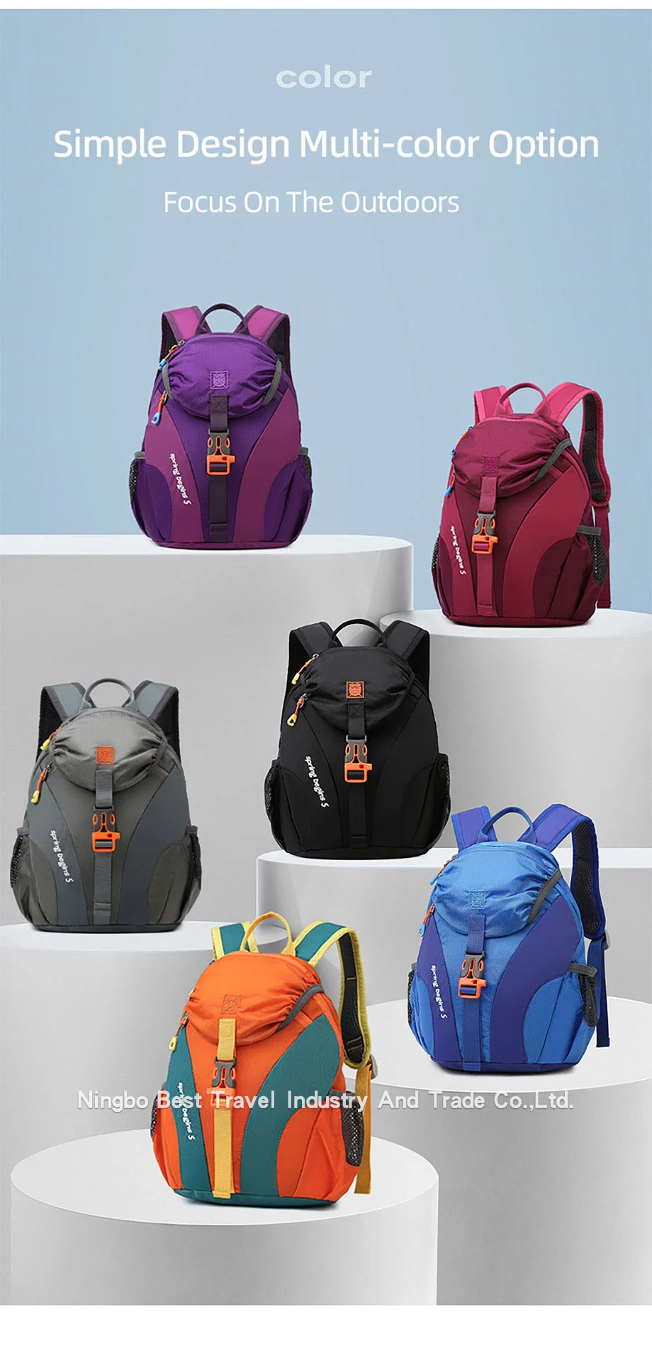 Children&prime;s Outdoor Travel Backpack Student Lightweight School Bag