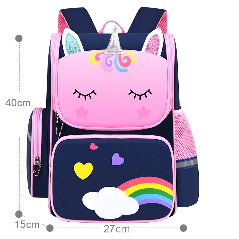 School Bag Children Shoulder Load Reduction Large Capacity Space Bag Cute Cartoon Printed Logo Backpack
