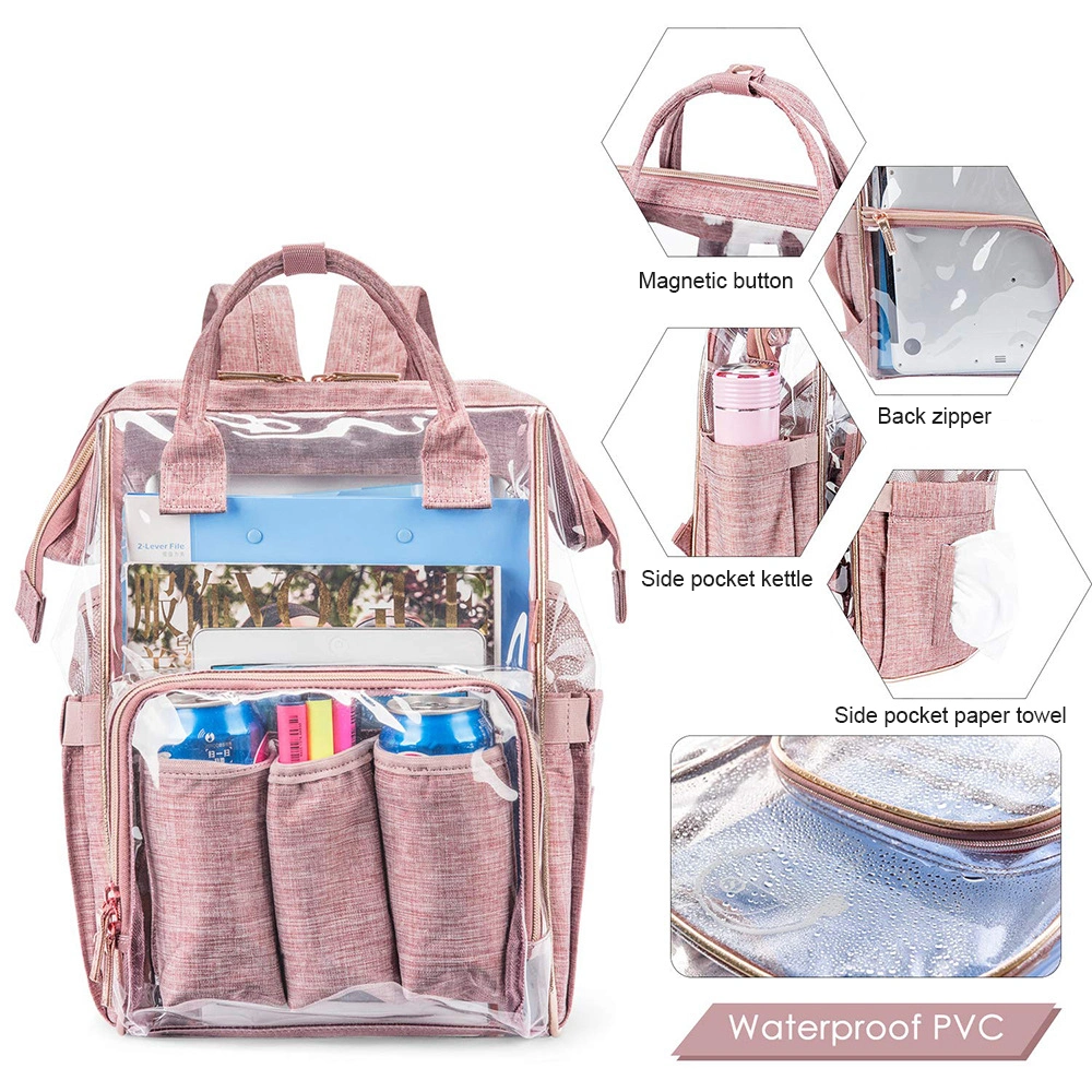Manufacture Custom Make Waterproof Nylon Large Capacity Diaper Backpack for Mom and Dad, Multiple Baby Changing Bag