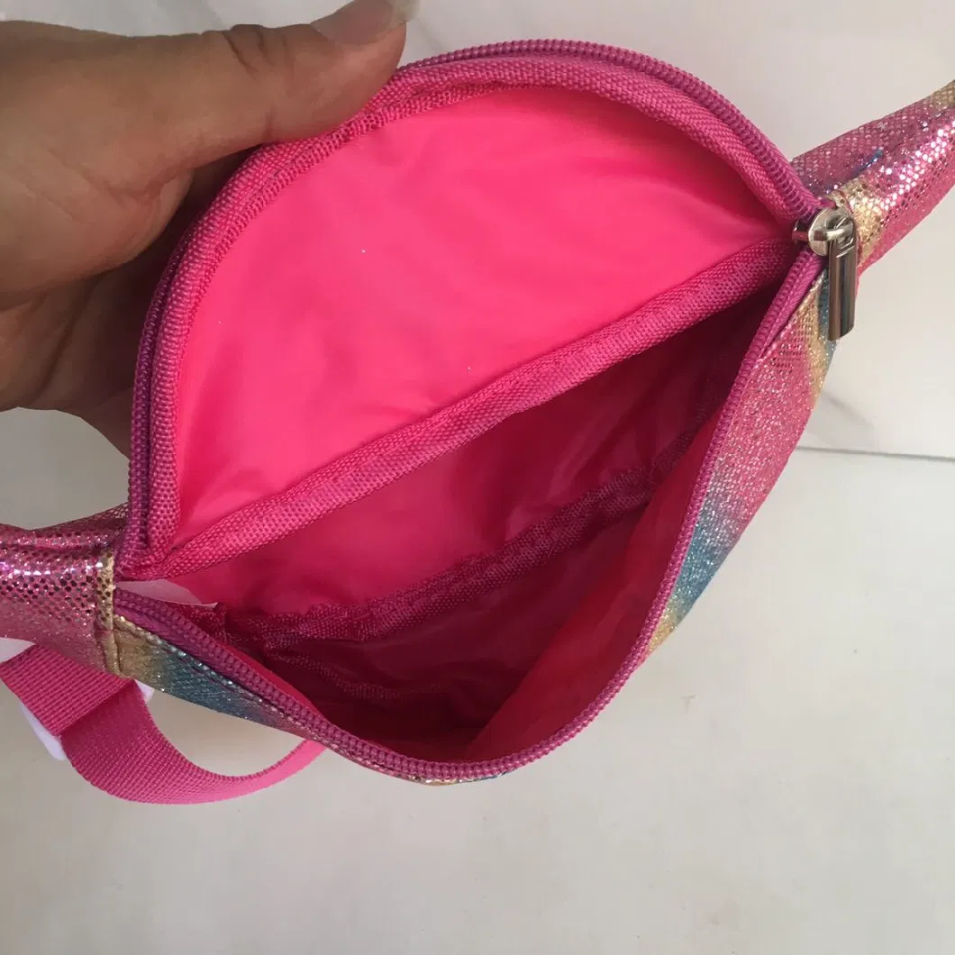 New Small Kids School Backpack Hot Sale Children Shiny Fashion Sequin Waist Bag