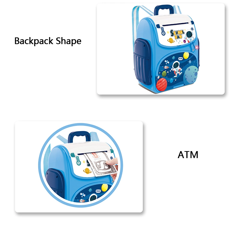 QS Children&prime; S Early Education Toys Educational Backpack Piggy Bank Smart Fingerprint Password Unlock Dinosaur Piggy Bank Toy