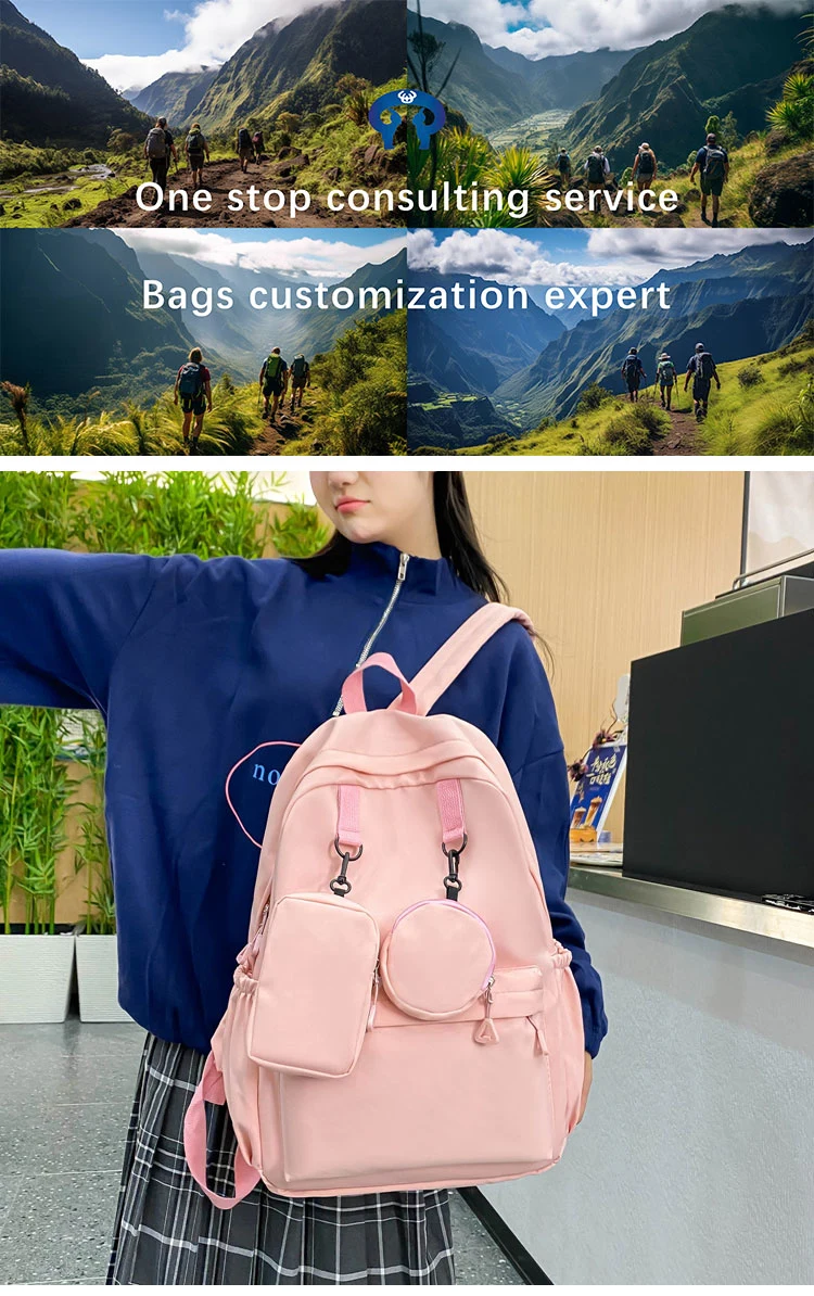 Wholesale Book Bag for Girls Junior High School Student Korean Version Campus Backpack