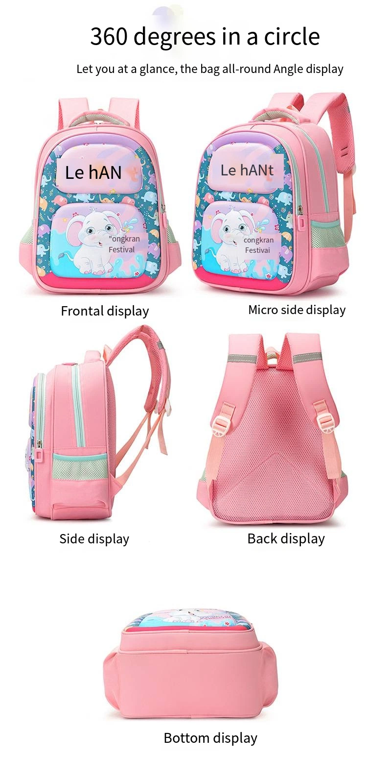 3D Three-Dimensional Hard Shell Children&prime;s Backpack Cartoon Cute Wear-Resistant Backpack