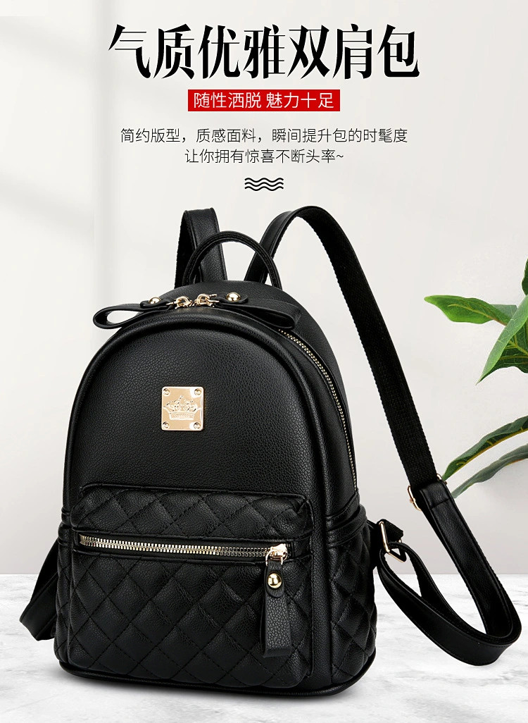 Custom XP2001fashion Rhombus Small Backpack PU Leather Women Backpack for Women