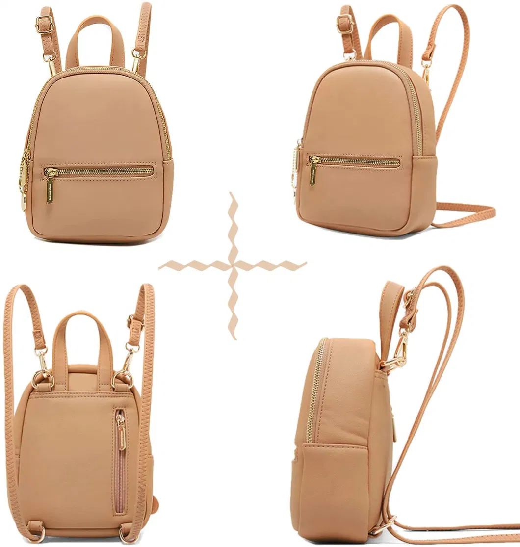 Small Leather Backpack Mini Cute Casual Daypack