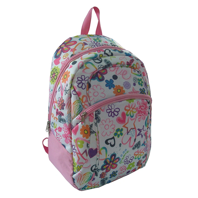 Hot Sell Canvas Vintage Canvas Backpack with Allover Flower Printed