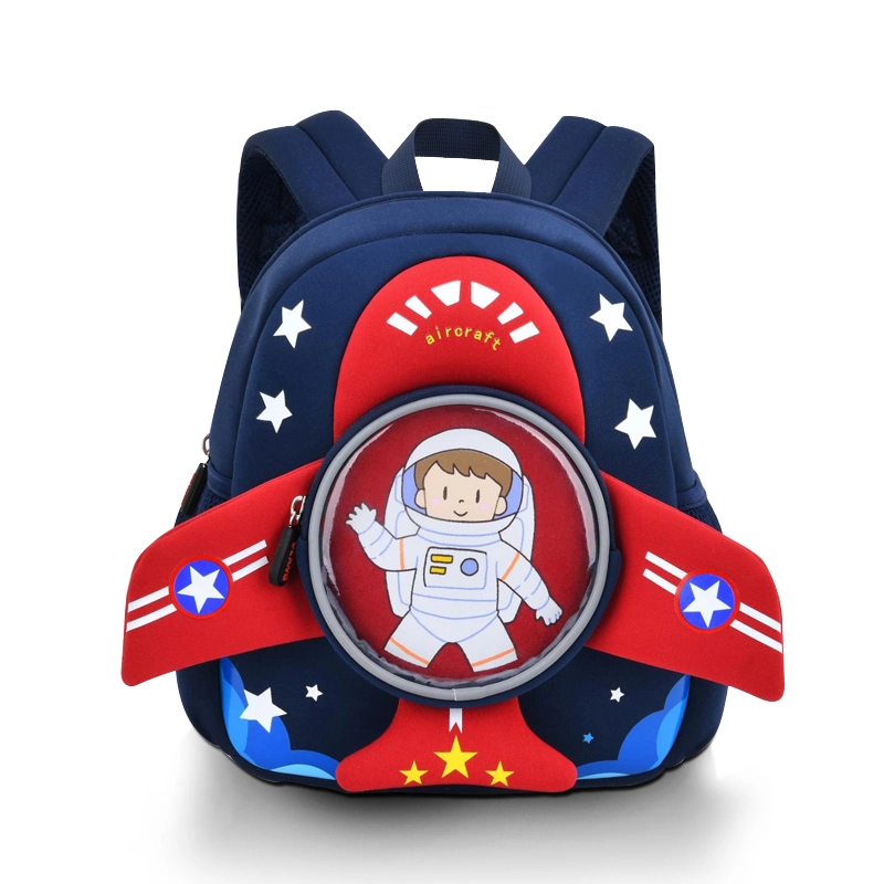 Wholesale Custom Cartoon Backpack Neoprene Cute Aircraft Shape Small School Bags Boys Girls Knapsack Kindergarten Kids Backpack