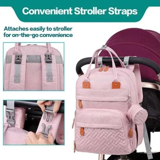 Best Seller Waterproof Nappy Diaper Bag Backpack with Changing Pad Outdoor Baby Stroller Organizer