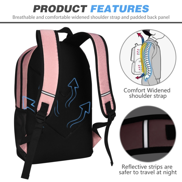 Fashion Waterproof Teenager Girl Pink Bookbag Laptop Rucksack Cute Student School Bag Mochila Female Women Backpack