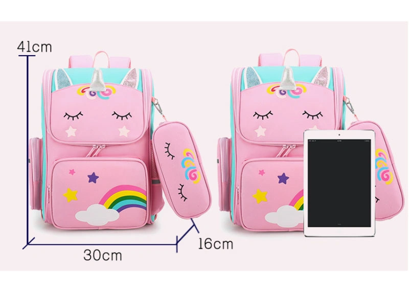 Factory Wholesale Custom Logo Unicorn School Bag Environmental Backpacks with Trolley