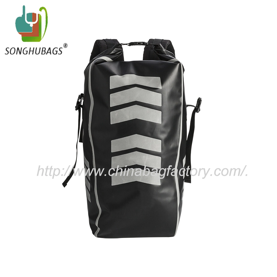 Custom Unisex New Fashion PVC Tarpaulin Black School Outdoor Sports Travel Hunting Hiking Waterproof Dry Backpack Shoulder Bag