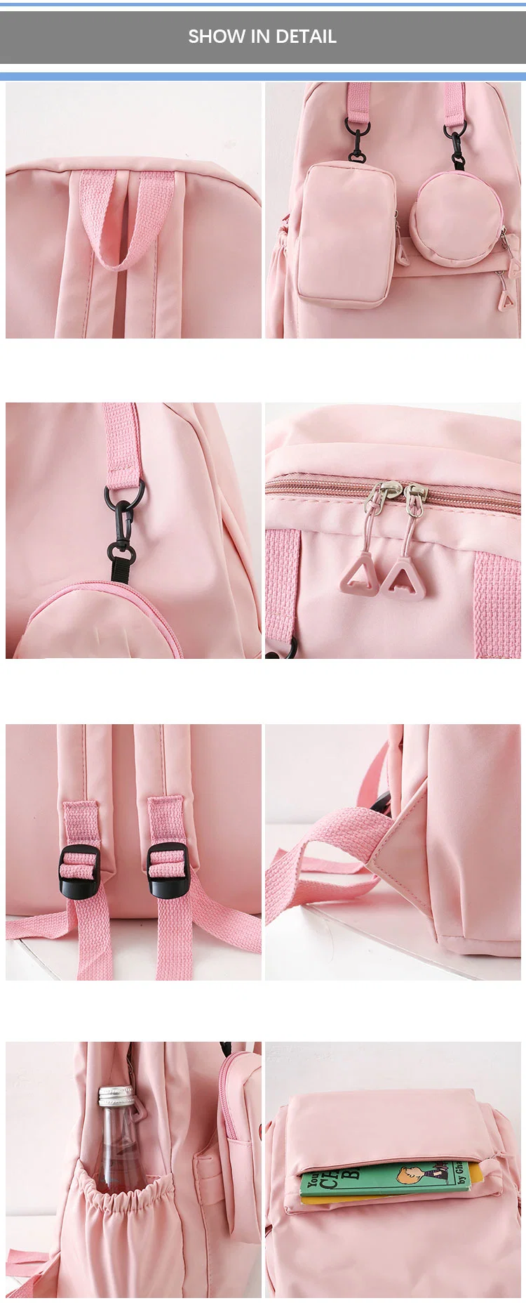 Wholesale Book Bag for Girls Junior High School Student Korean Version Campus Backpack