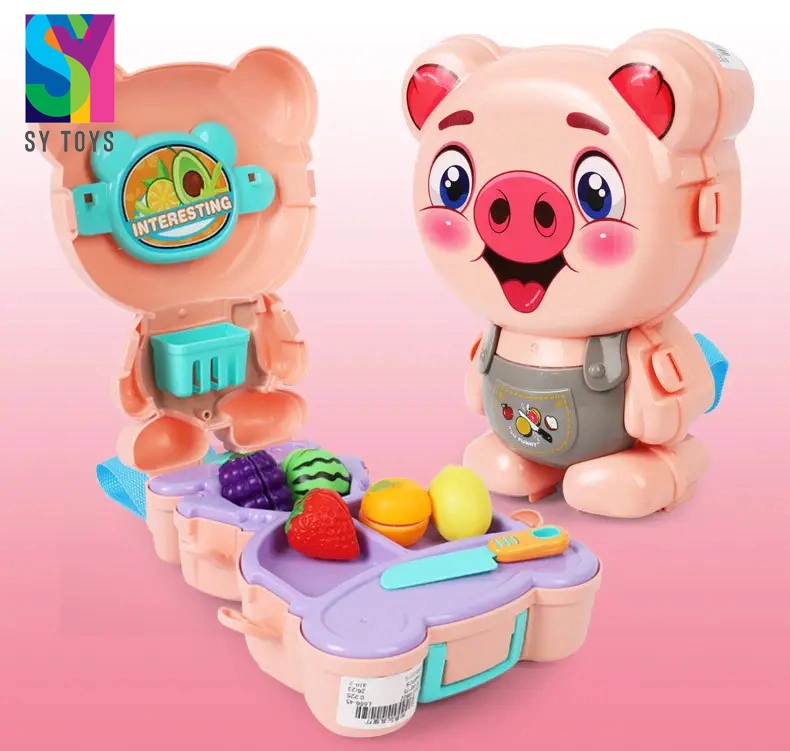 Sy 2 in 1 Backpack Handbag Model Children Pet Pig Fruit Store Set Creative Dog Bath Sets New Frog Kitchen Toys for Children