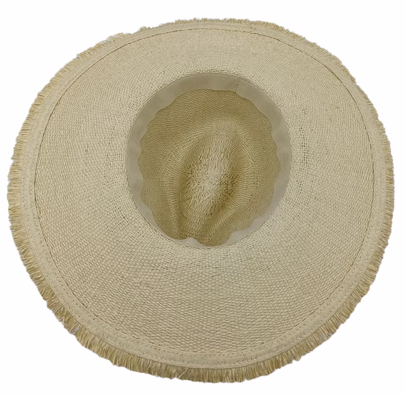 Wholesale Woven Paper Straw Panama Wide Brim Hat with Fringe