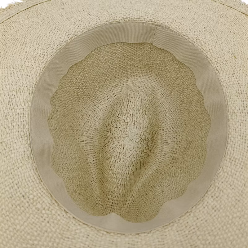 Wholesale Woven Paper Straw Panama Wide Brim Hat with Fringe