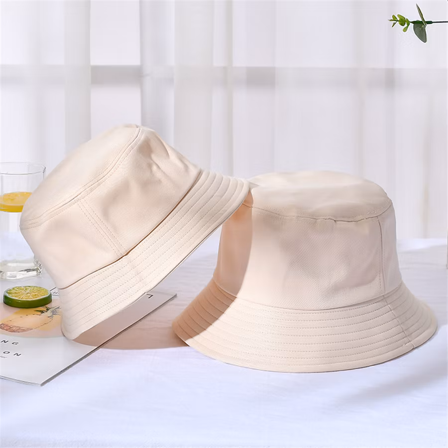 Sunbonnet Fedoras Outdoor Fisherman Hat Beach New Unisex Cotton Bucket Hats Women Summer Sunscreen Panama Hat Men Pure Color