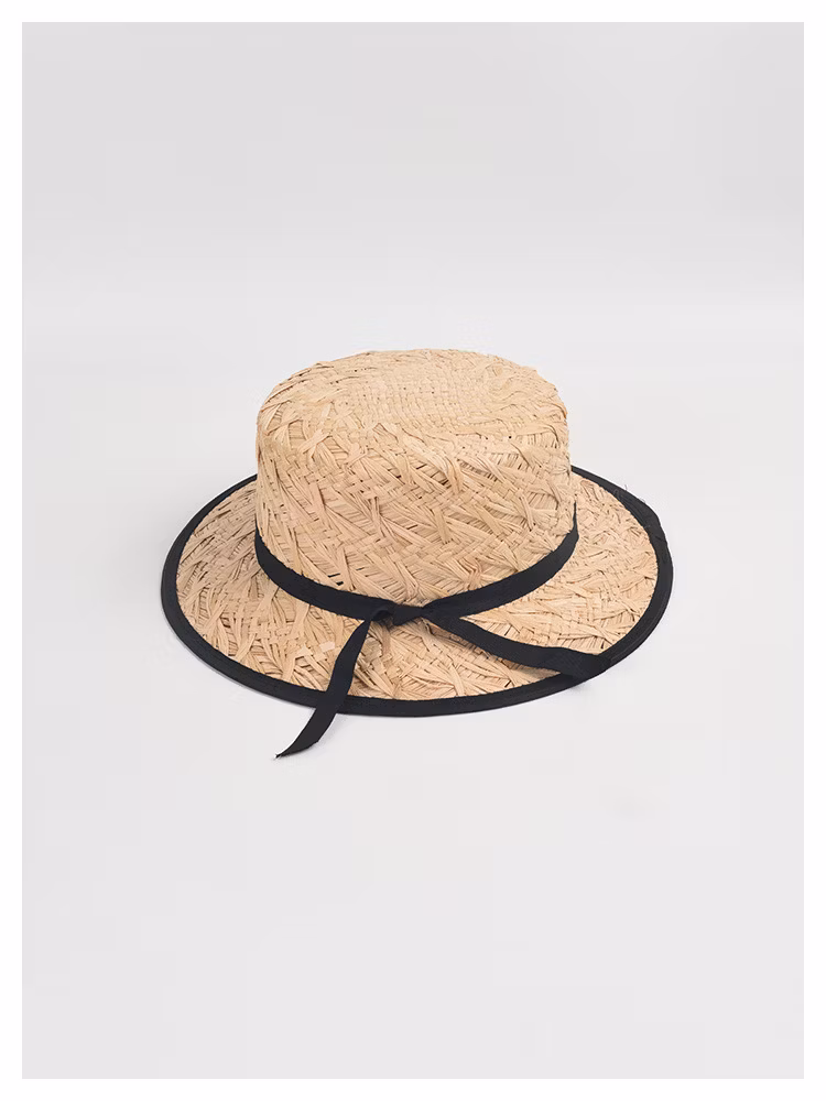 Wholesale Fashion Design Hawaiian Flat Custom Logo Hats Sombreros Raffia Panama Hapeau Beach Sun Summer Straw Hat
