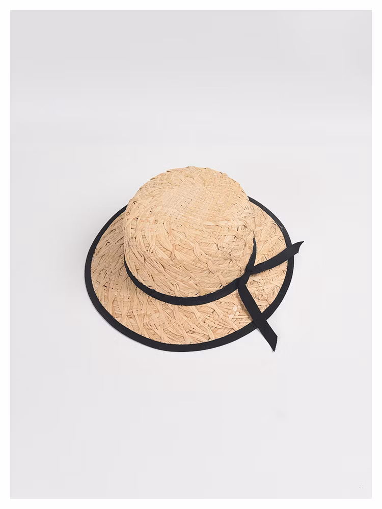 Wholesale Fashion Design Hawaiian Flat Custom Logo Hats Sombreros Raffia Panama Hapeau Beach Sun Summer Straw Hat