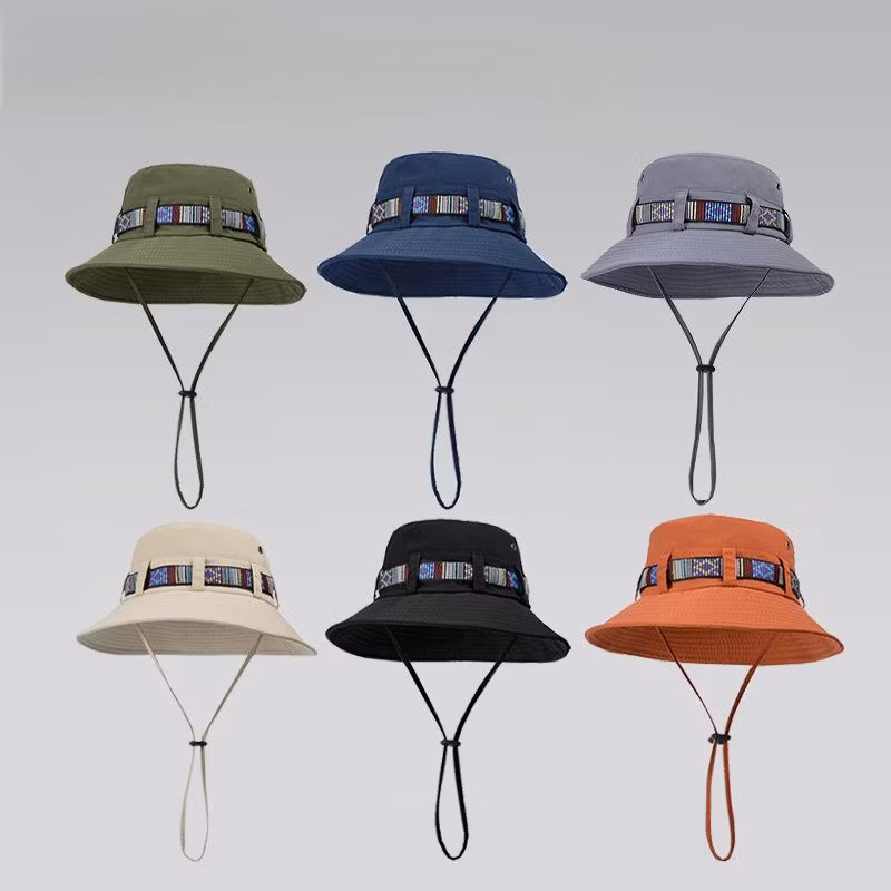 Spring Summer Fashion Ribbon Bucket Hat for Men and Women Wide Brim Outdoor Fishing Hiking Sun Hat UV Protection Stylish Sun Hat Bucket Hat