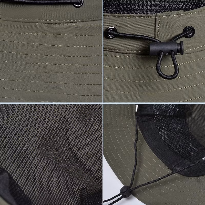 Summer Quick Dry Sun Protection Bucket Hat for Men and Women Outdoor Fishing Hiking Breathable Sun Hat with Wide Brim Face Shielding Bucket Hat