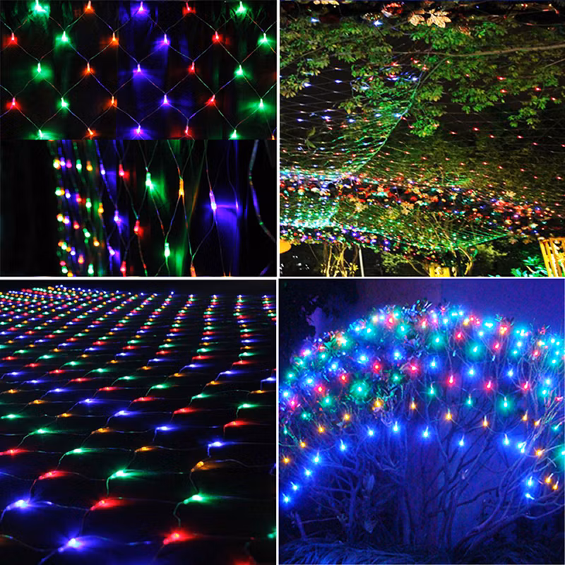 Customizable Cool Decoration Ideas Outdoor Ornaments Lighting IP65 High Brightness RGB Net Christmas Tree Lights with CE&RoHS