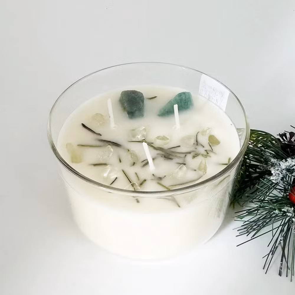 Home Decoration Luxury Handmade Soy Scented Candle Gift Set Custom Dried Flower Soy Wax Candles in Glass Jar