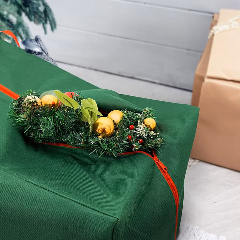 Heavy Duty 600d Oxford Fabric Storage Bag Strap Foldable Protective Christmas Tree Decorations Wrapping Paper Labels Ribbons
