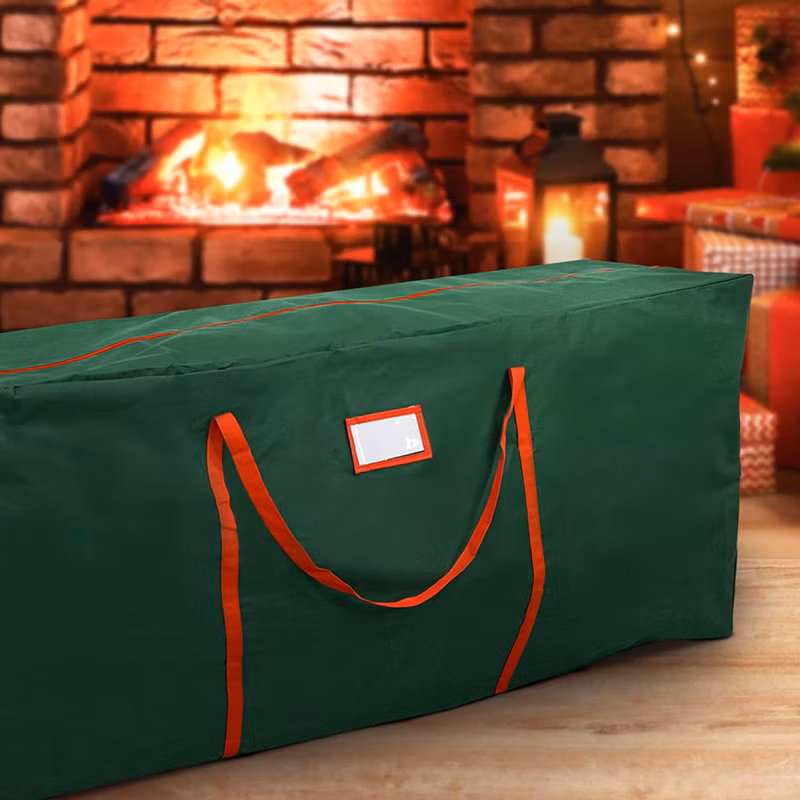 Heavy Duty 600d Oxford Fabric Storage Bag Strap Foldable Protective Christmas Tree Decorations Wrapping Paper Labels Ribbons