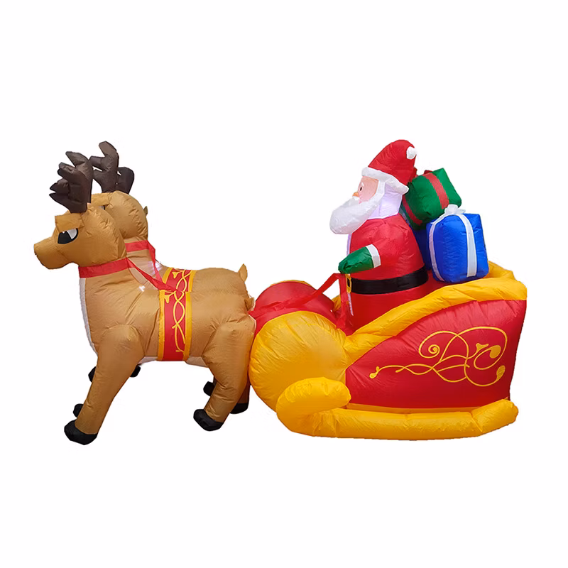 Christmas Decorations Lighting Props 1.5m Inflatable Gift Bag Santa Claus Inflatable